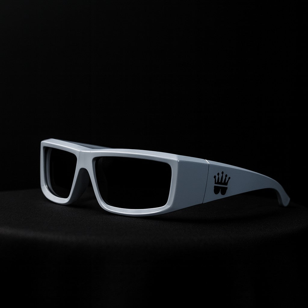 Gafas La Nota blancas, vista tres cuartos